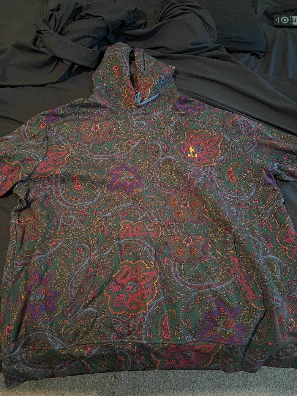 Polo by Ralph Lauren Green Paisley Hoodie and Pants with Red & Purple Accents